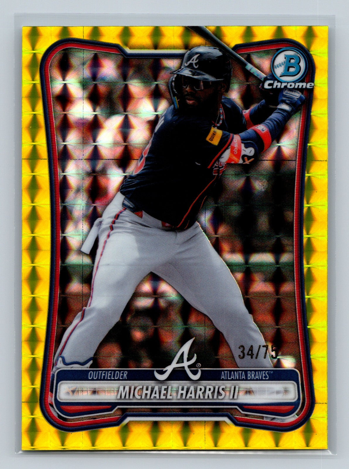 Michael Harris II 2026 Bowman Chrome Yellow Geometric Refractor /75 #89 Braves