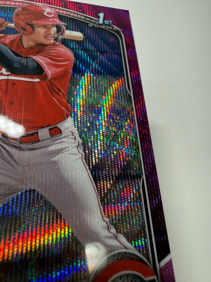 Esmith Pineda 2025 Bowman Chrome 1st Fuchsia Wave Refractor /199 #BCP-37 Reds