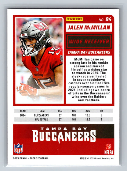 Jalen McMillan 2025 Panini Score Lava #94 Buccaneers
