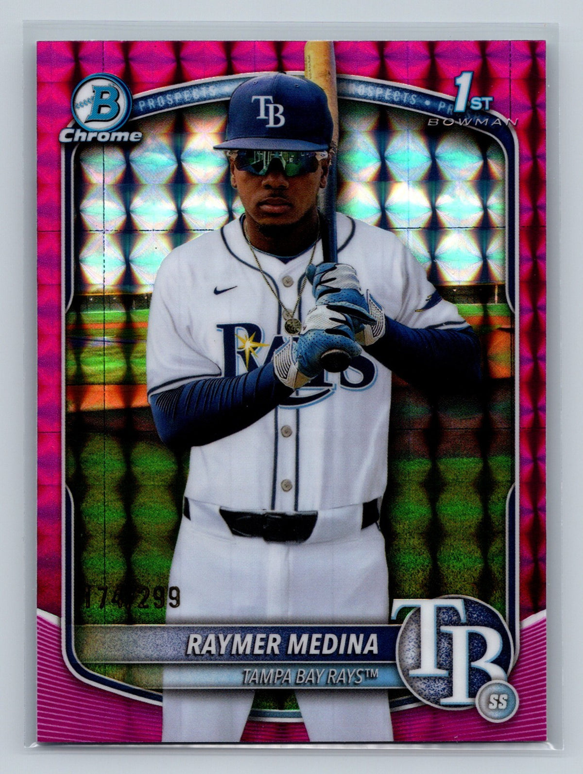 Raymer Medina 2025 Bowman Chrome 1st Fuchsia Geometric Refractor /299 #BCP-175