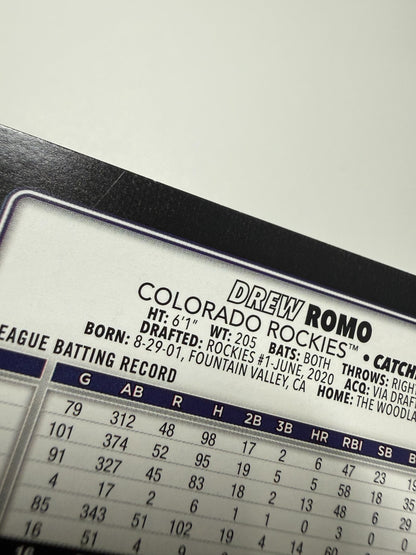 Drew Romo 2025 Topps Series 1 Gold RC /2025 #296 Rockies
