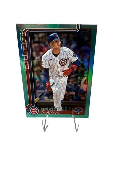Miguel Amaya 2025 Topps Series 2 Aqua Rainbow Foil #406 Cubs