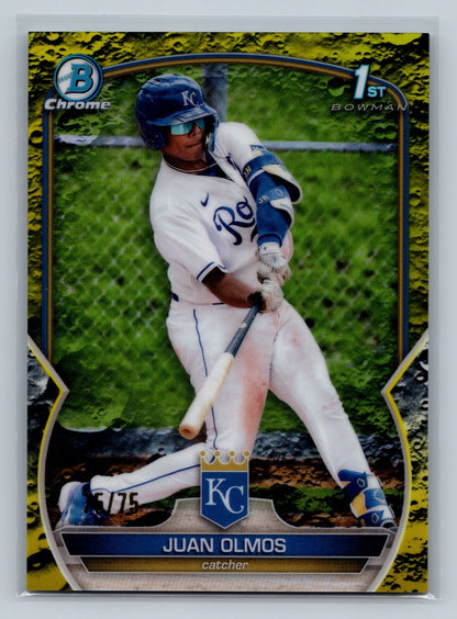 Juan Olmos 2023 Bowman Chrome 1st Yellow Lunar Crater Refractor /75 #BCP-136
