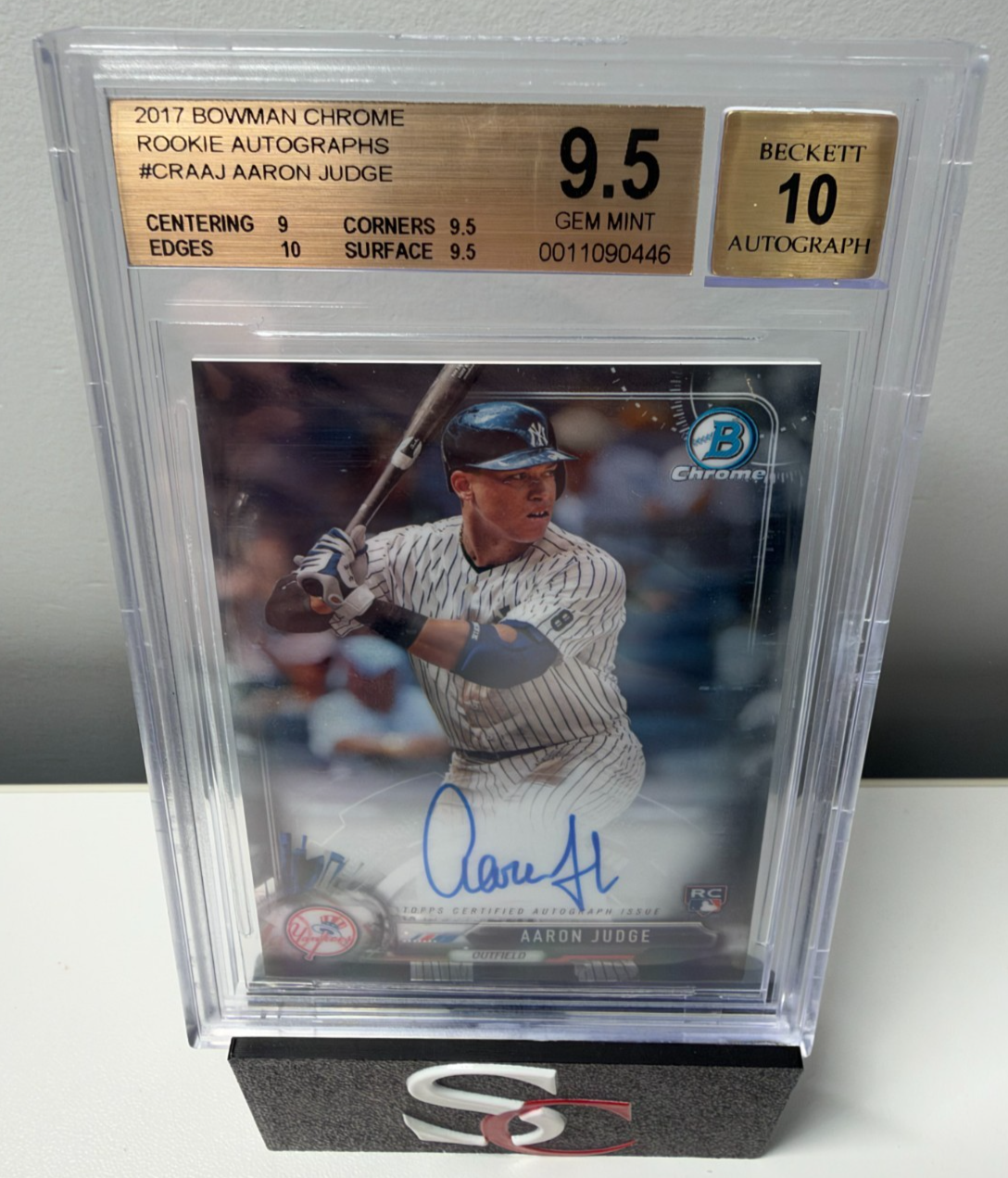 Aaron Judge 2017 Bowman Chrome RC Auto #CRA-AJ Yankees BGS 9.5 GEM MINT