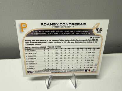 Roansy Contreras 2022 Topps Chrome Update Refractor Auto RC #AC-RC Pirates