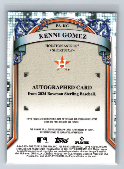 Kenni Gomez 2024 Bowman Sterling Auto #PA-KG Astros