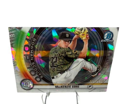 MacKenzie Gore 2020 Bowman Chrome Scouts Top 100 Atomic Refractor /150 #BTP-4