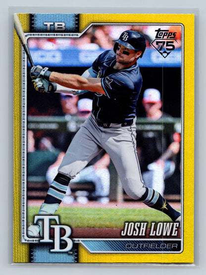 Josh Lowe 2026 Topps Series 1 Yellow Rainbow Foil /399 #183 Rays