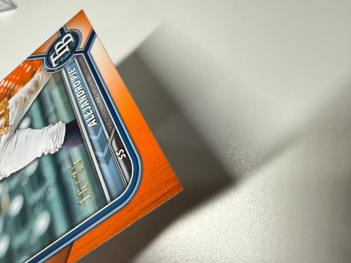 Alejandro Pie 2022 Bowman 1st Paper Orange /25 #BP-99 Rays