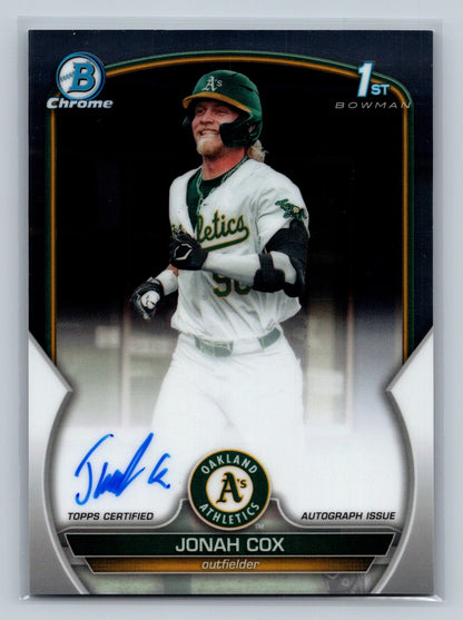 Jonah Cox 2023 Bowman Draft Chrome 1st Auto #CDA-JCO Giants
