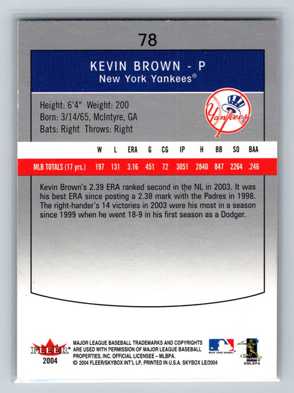 Kevin Brown 2004 Fleer Limited Skybox Edition #78 Yankees