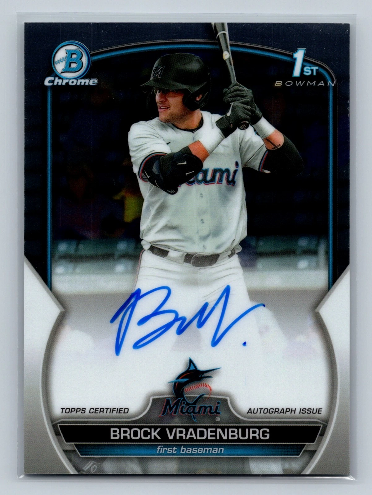 Brock Vradenburg 2023 Bowman Draft Chrome 1st Auto #CDA-BV Marlins