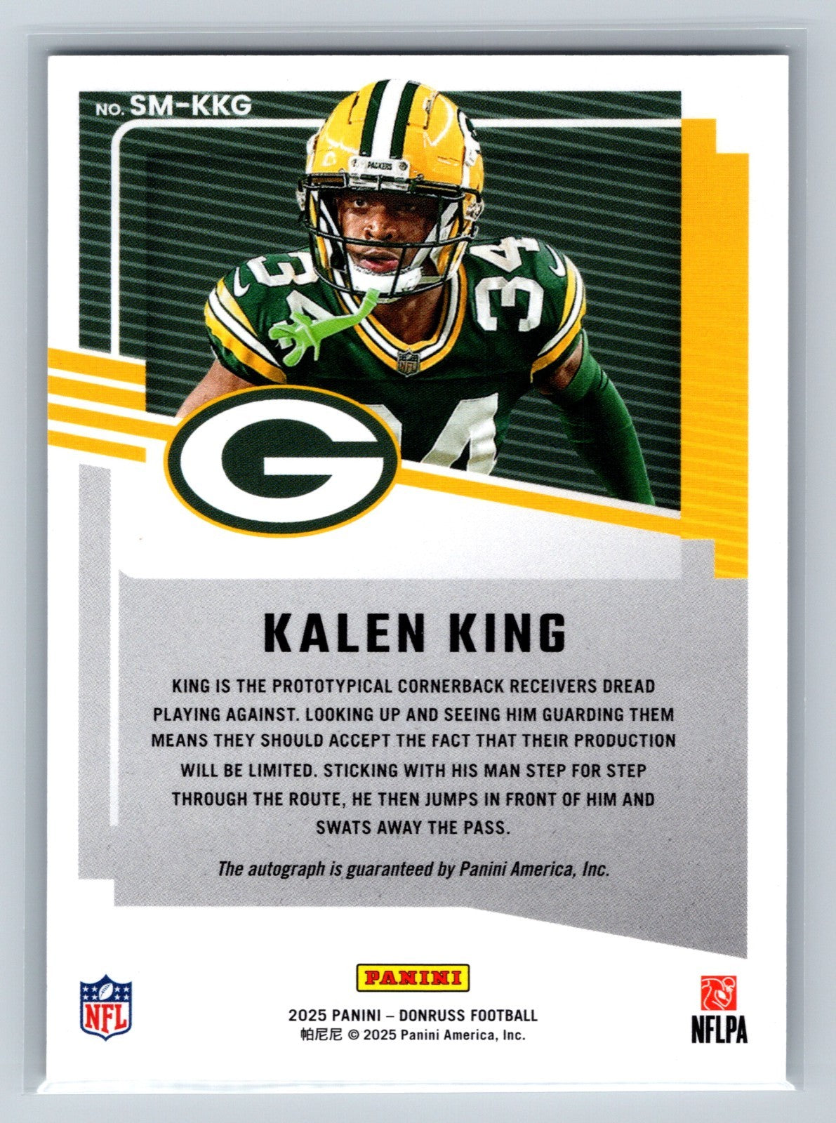 Kalen King 2025 Panini Donruss Signature Marks Auto #SM-KKG Packers
