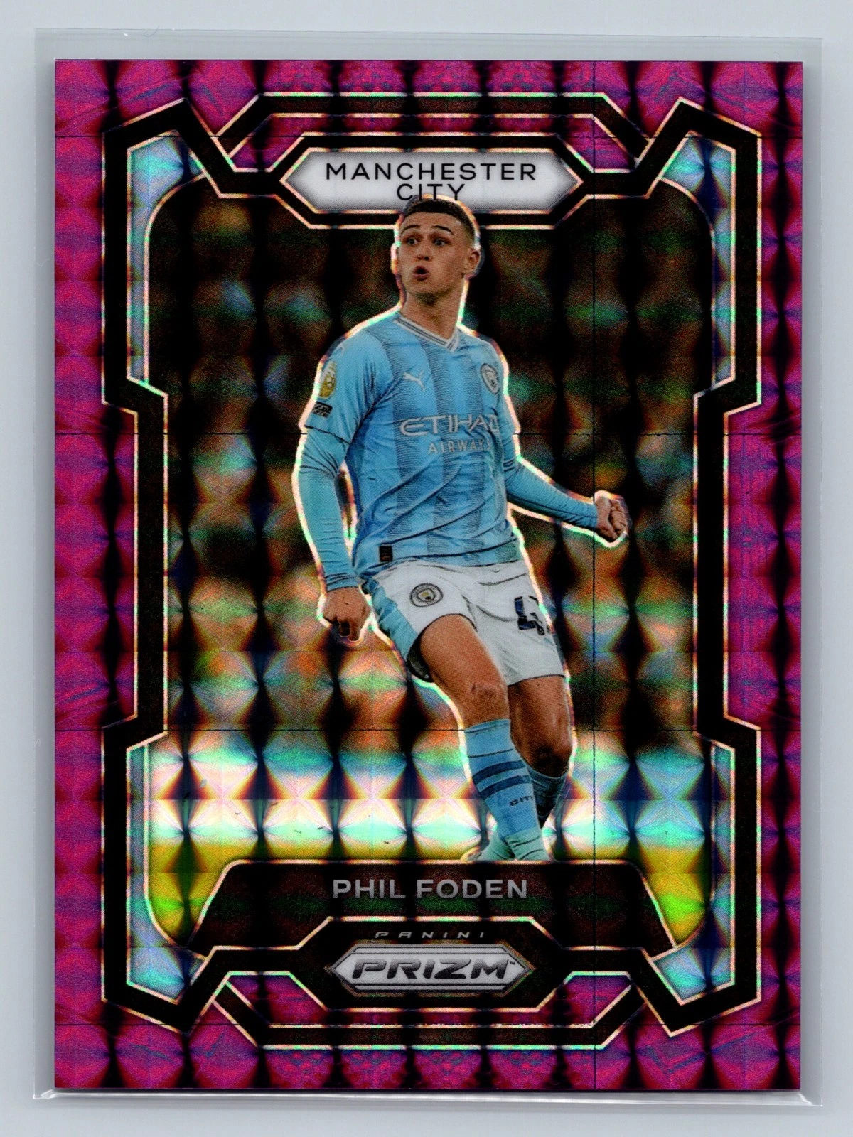 Phil Foden 2023-24 Panini Prizm Premier League Purple Mosaic Prizm /140 #2