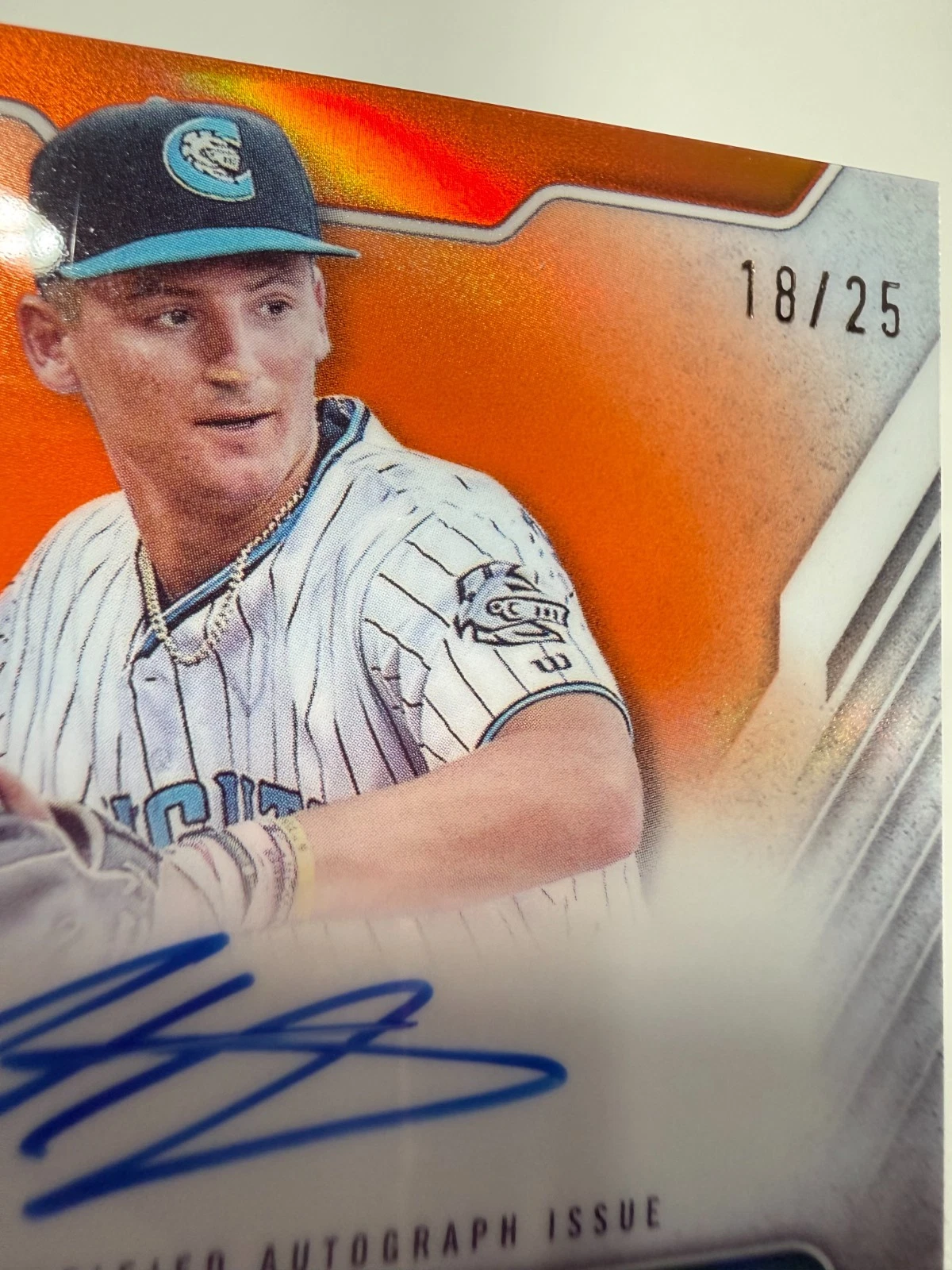 Colson Montgomery 2025 Topps Chrome Pro Debut Jumbo Orange Relic Auto /25