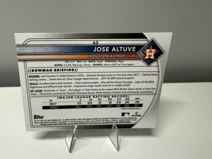 Jose Altuve 2025 Bowman Chrome Purple Mojo Refractor /275 #63 Astros