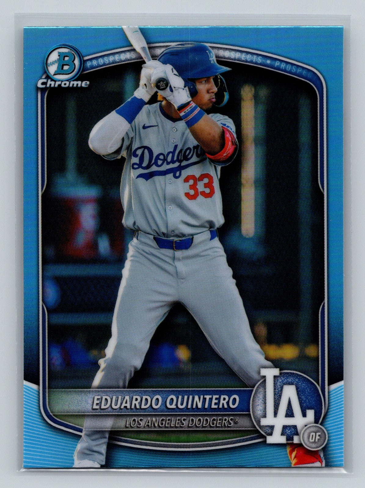 Eduardo Quintero 2025 Bowman Draft Sky Blue Refractor #BDC-111 Dodgers
