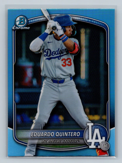 Eduardo Quintero 2025 Bowman Draft Sky Blue Refractor #BDC-111 Dodgers
