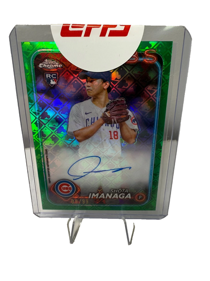Shota Imanaga 2024 Topps Chrome Logofractor Green Refractor Auto /99 #RCA-SI