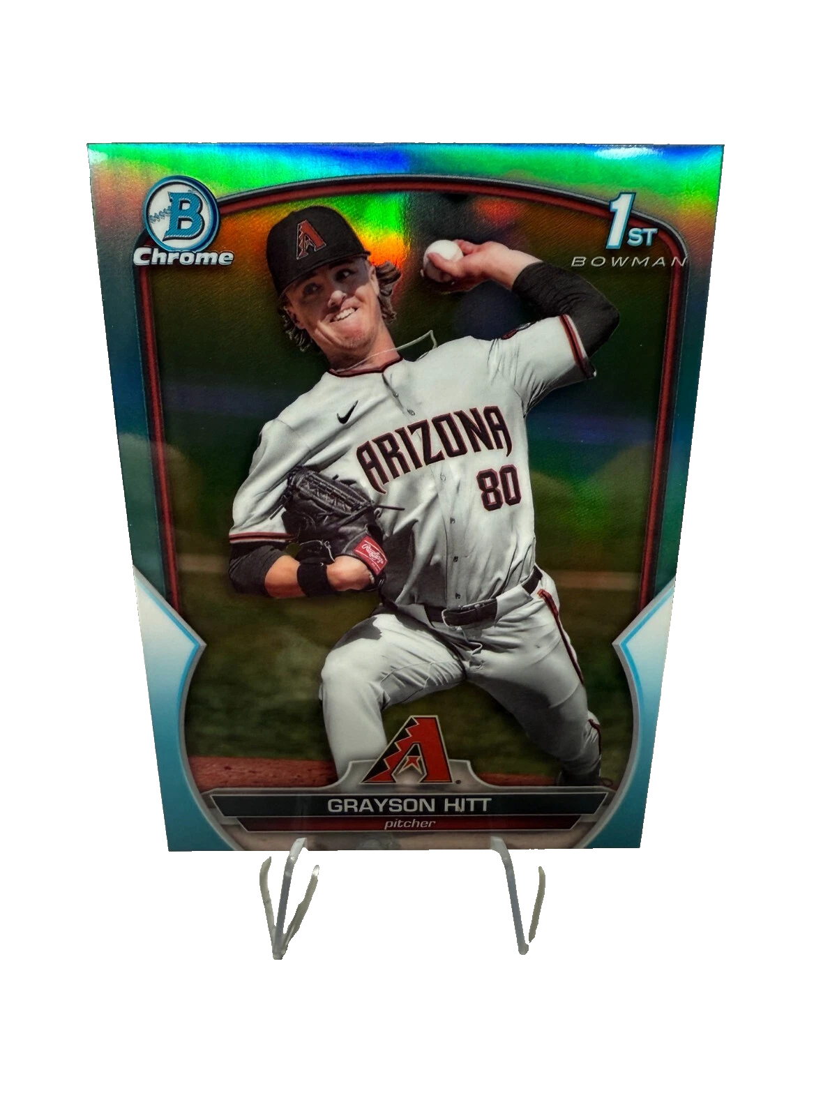 Grayson Hitt 2023 Bowman Draft Chrome 1st Sky Blue Refractor #BDC-57