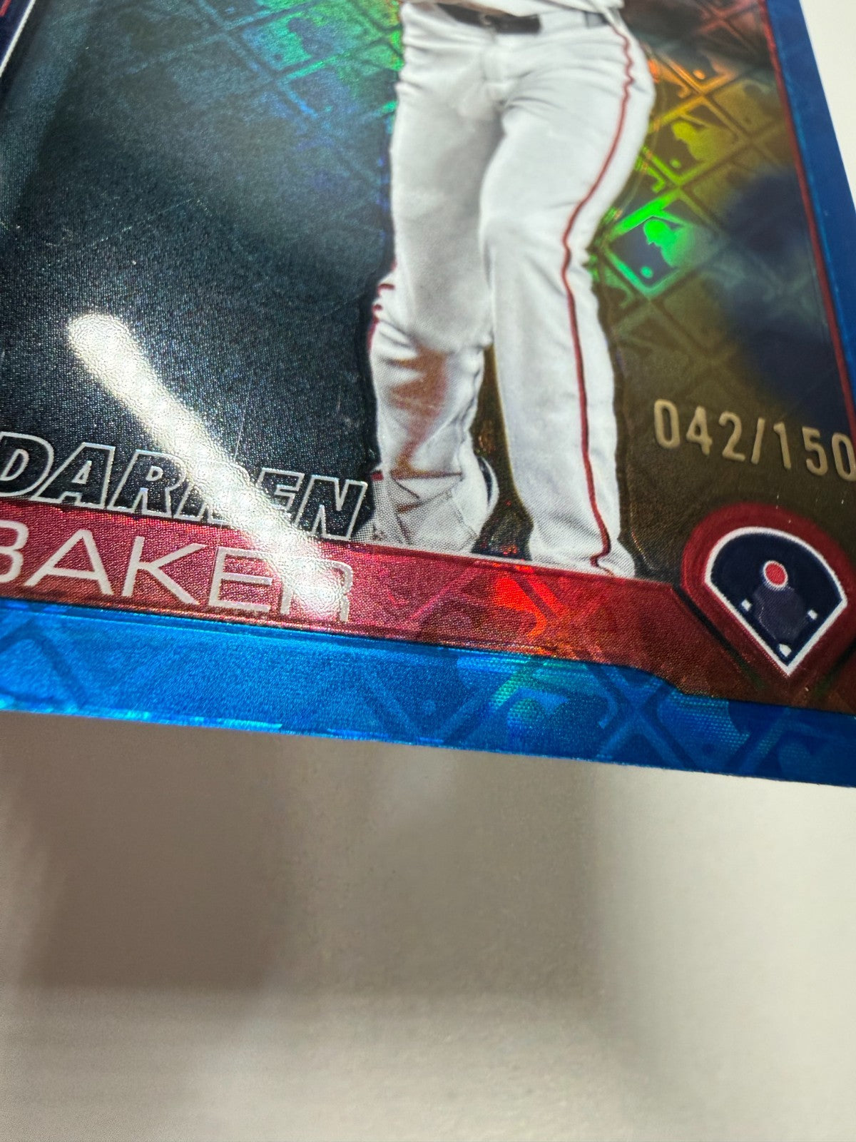 Darren Baker 2025 Topps Chrome Blue Logofractor RC /150 #231 Nationals