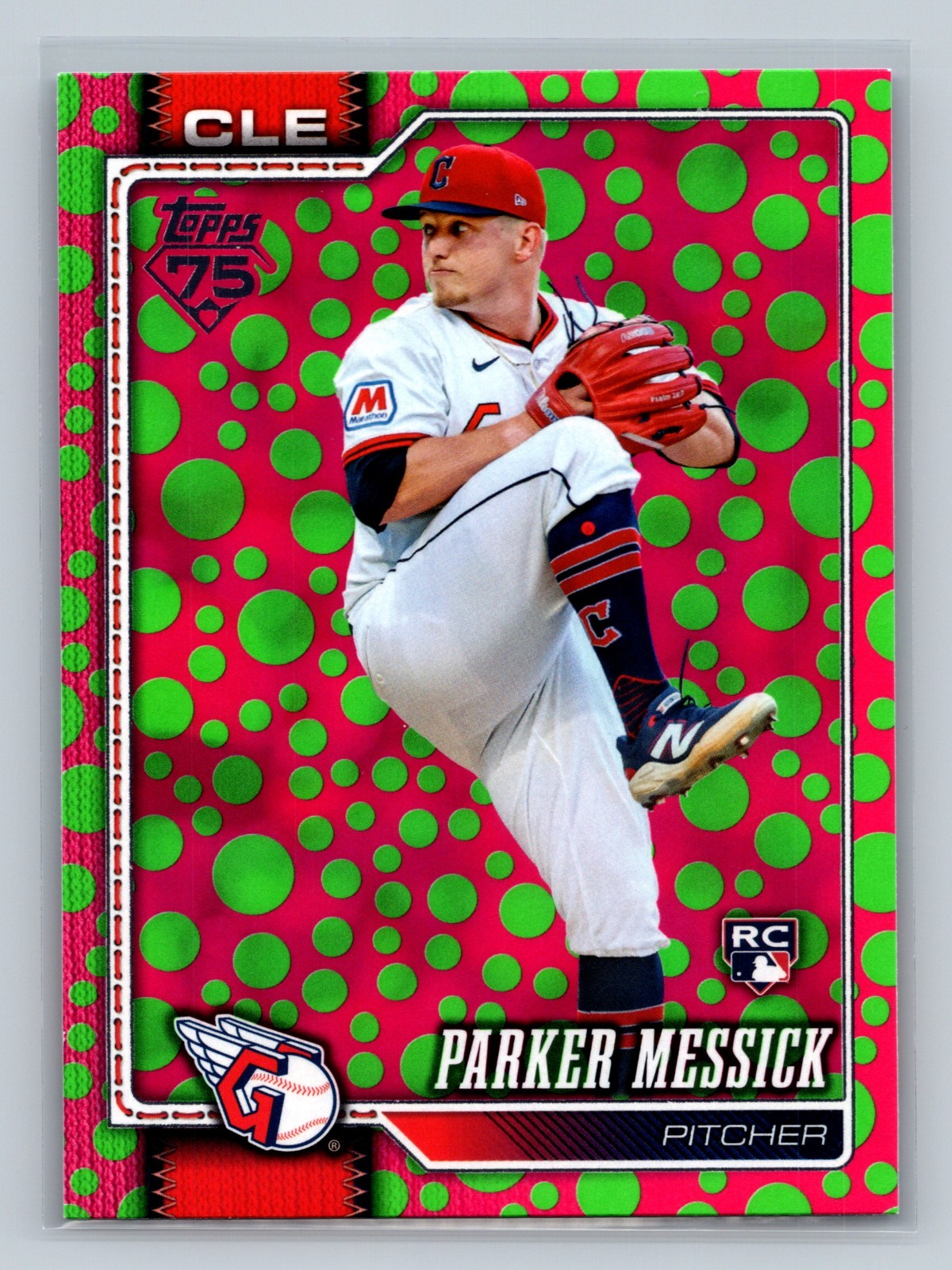Parker Messick 2026 Topps Series 1 Green & Pink Polka Dot Variant RC #67
