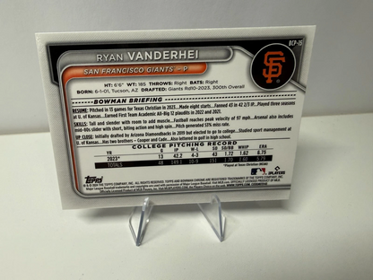 Ryan Vanderhei 2024 Bowman Chrome 1st Purple Refractor /250 #BCP-15 Giants