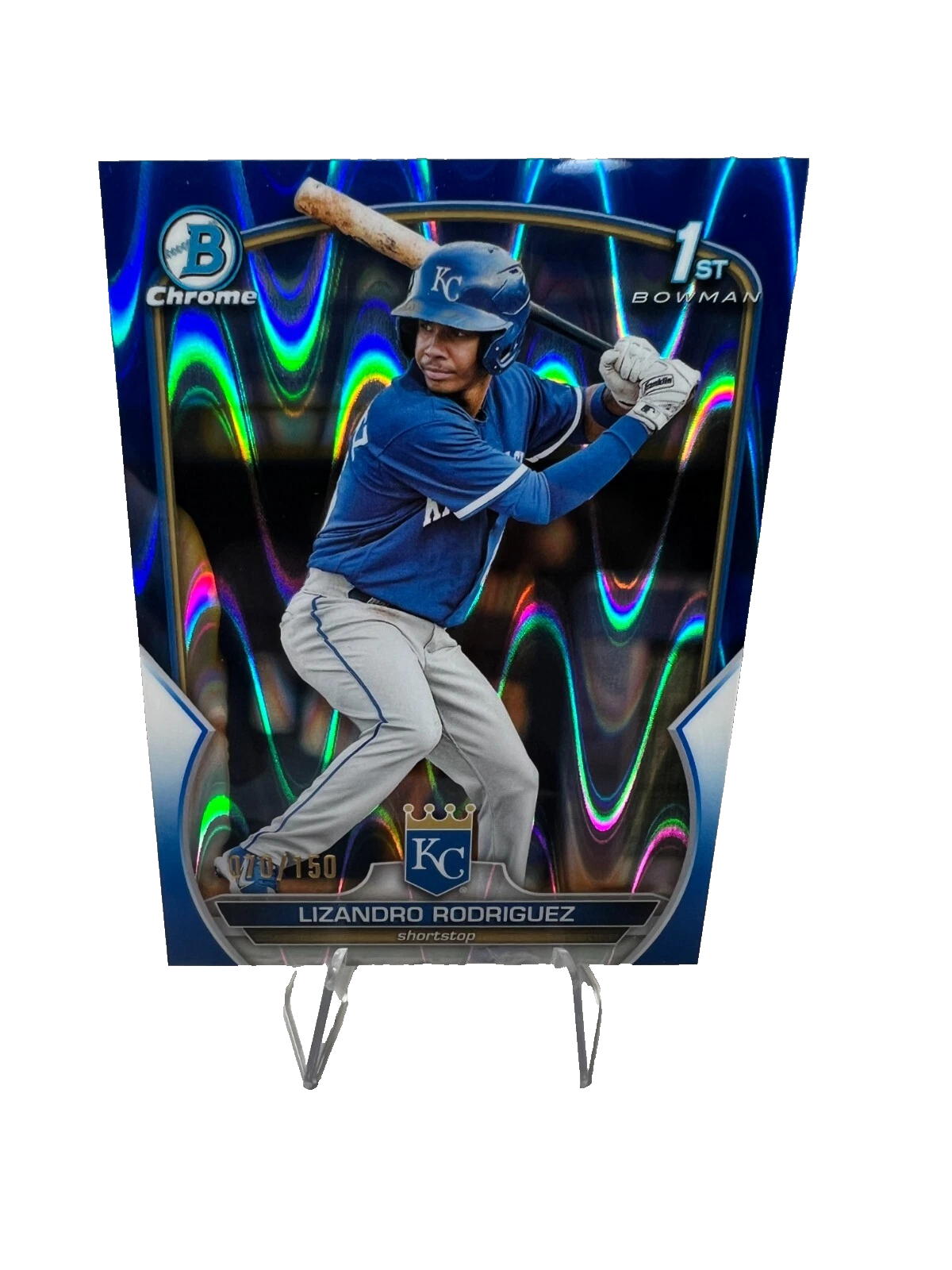 Lizandro Rodriguez 2023 Bowman Chrome 1st Blue Raywave Refractor /150 #BCP-47
