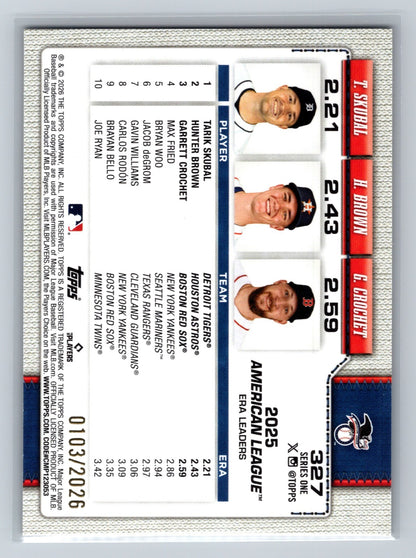 Skubal Brown Crochet 2026 Topps Series 1 Gold /2026 American League Leaders