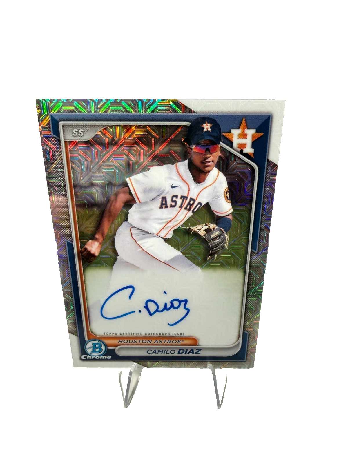Camilo Diaz 2024 Bowman Chrome Mega Box Mojo Refractor Auto #BMA-CDI Astros