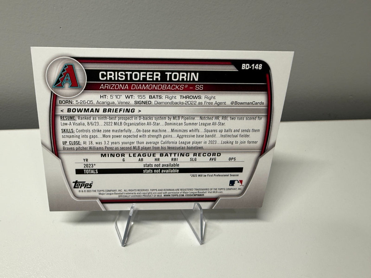 Cristofer Torin 2023 Bowman Draft Paper Green /99 #BD-148 Diamondbacks