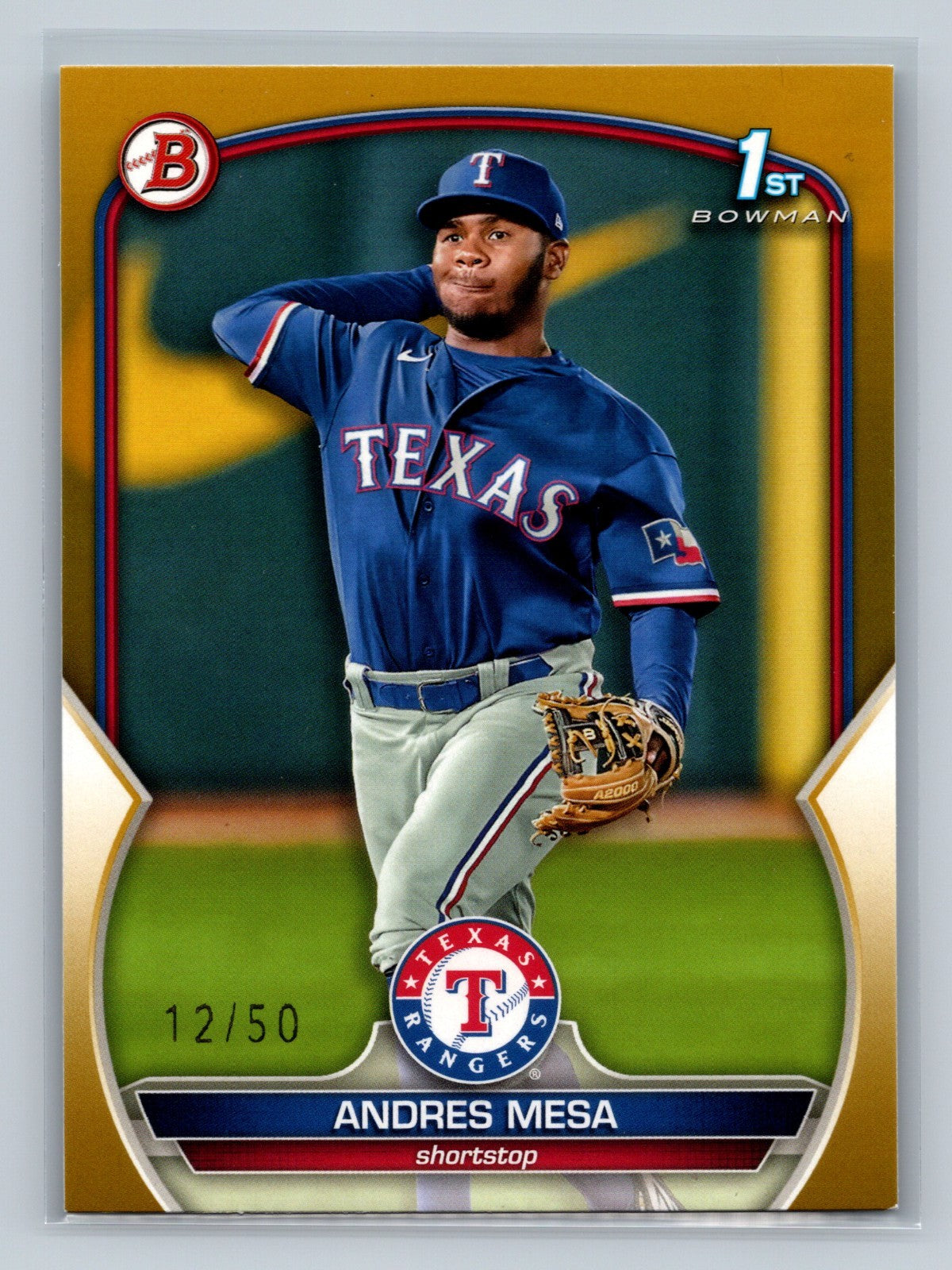 Andres Mesa 2023 Bowman 1st Paper Gold /50 #BP-44 Rangers