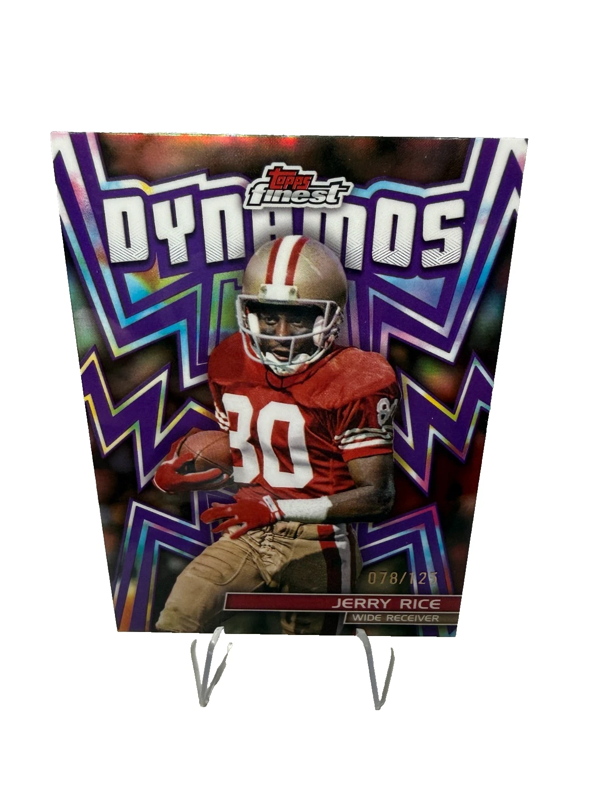 Jerry Rice 2024 Topps Finest Dynamos Purple Refractor /125 #DYN-28