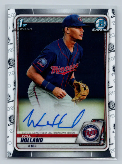 Will Holland 2020 Bowman Chrome 1st Auto #CPA-WH Twins