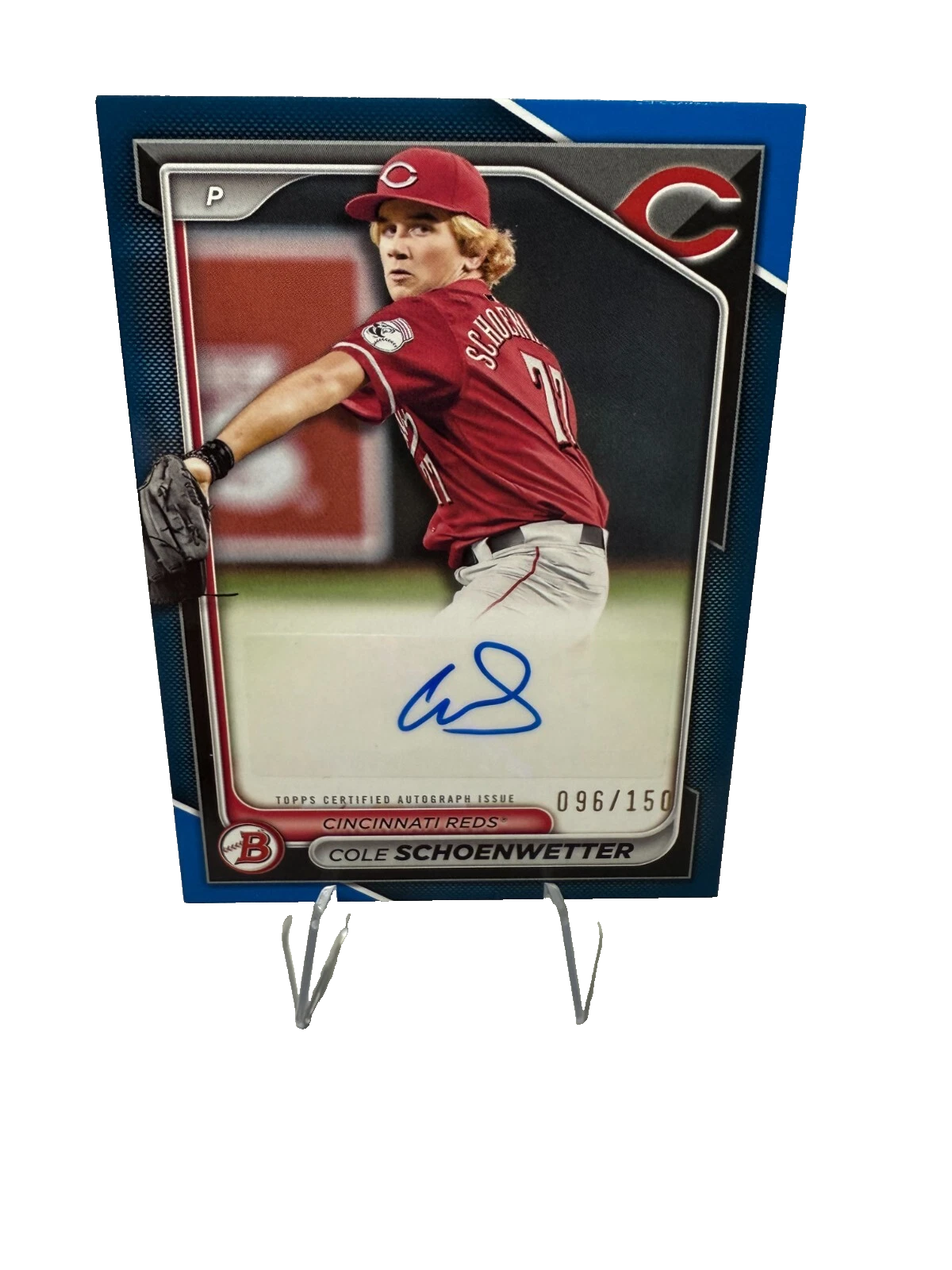 Cole Schoenwetter 2024 Bowman Paper Prospect Blue Auto /150 #PPRA-CS Reds
