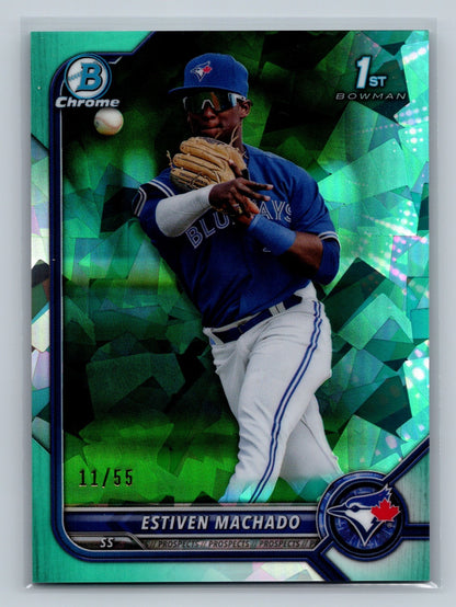 Estiven Machado 2022 Bowman Chrome 1st Sapphire Edition Aqua Refractor /55