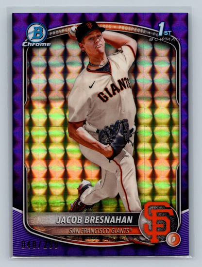 Jacob Bresnahan 2025 Bowman Chrome 1st Purple Geometric Refractor /250 #BCP-53