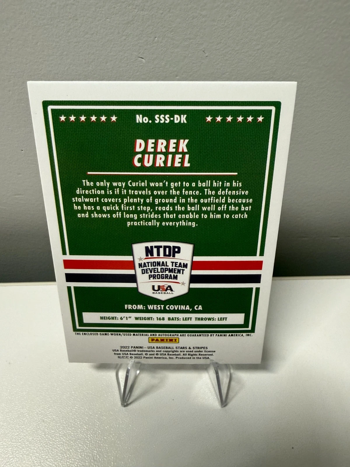 Derek Curiel 2022 Panini USA Stars & Stripes Signatures Auto /399 #SSS-DK