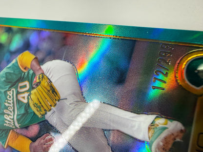 Luis Severino 2025 Topps Chrome Aqua Refractor /299 #241 Athletics