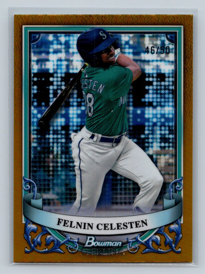Felnin Celesten 2024 Bowman Sterling Prospects Gold Refractor /50 #BSP-22