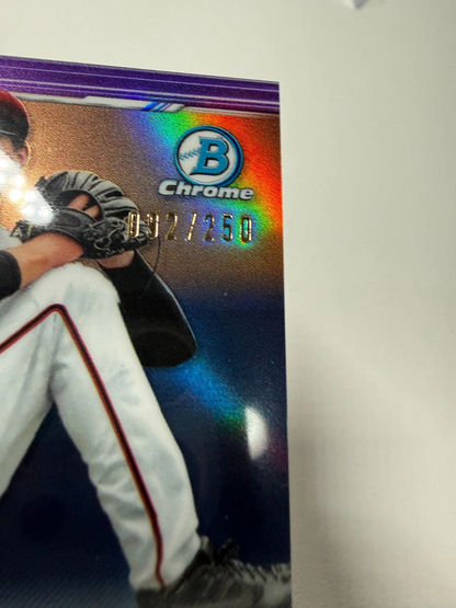 Tommy Henry 2019 Bowman Chrome 1st Purple Refractor Auto /250 #CDA-TH