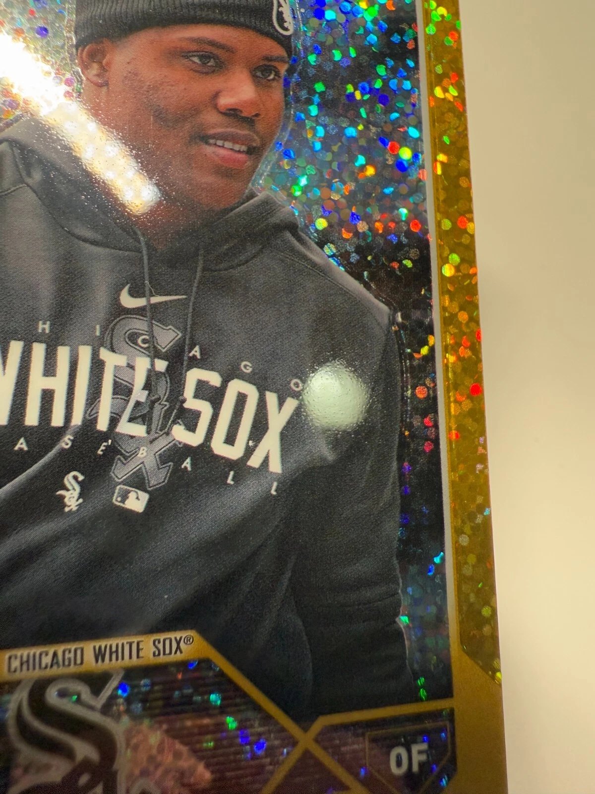 Oscar Colas 2023 Topps Chrome Update Gold Speckle Refractor Image Variation /50