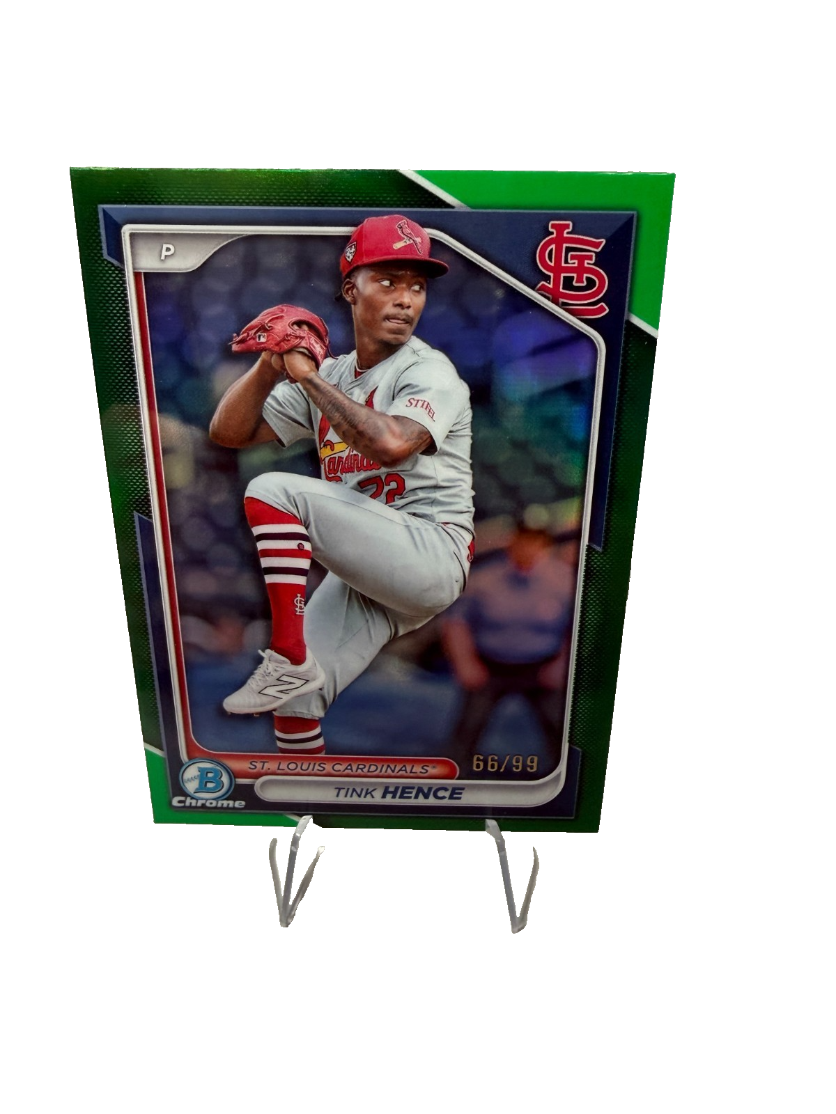 Tink Hence 2024 Bowman Draft Chrome Green Refractor /99 #BDC-43 Cardinals