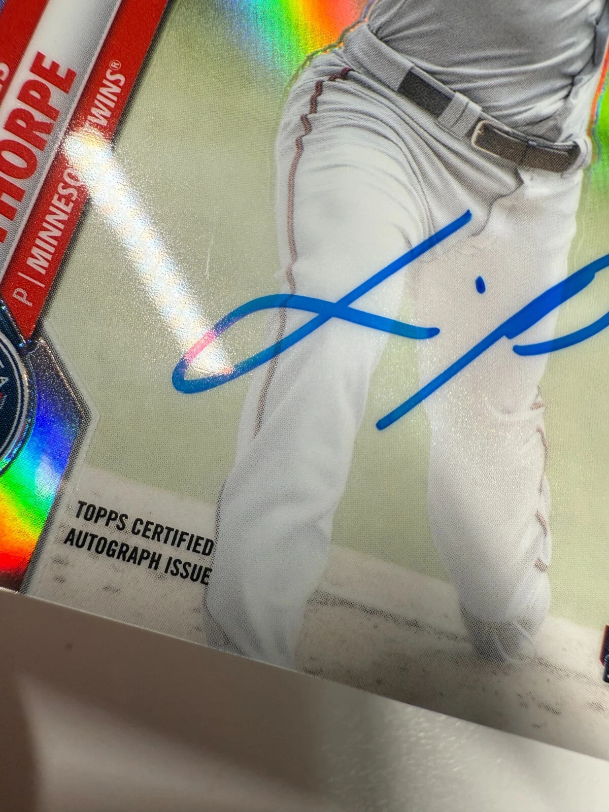 Lewis Thorpe 2020 Topps Chrome Refractor Auto RC /499 #RA-LT Twins