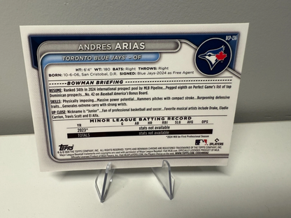 Andres Arias 2024 Bowman Chrome 1st Green Reptilian Refractor /99 #BCP-236