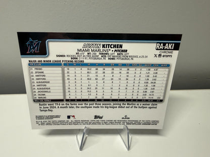 Austin Kitchen 2025 Topps Chrome Auto RC #RA-AKI Marlins