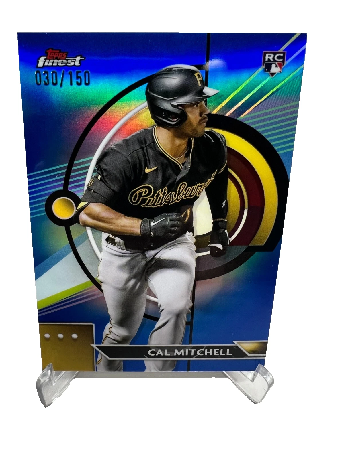 Cal Mitchell 2023 Topps Finest Blue Refractor RC /150 #31 Pirates
