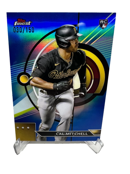 Cal Mitchell 2023 Topps Finest Blue Refractor RC /150 #31 Pirates