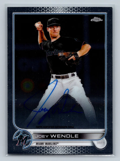Joey Wendle 2022 Topps Chrome Veteran Auto #CVA-JWE Marlins