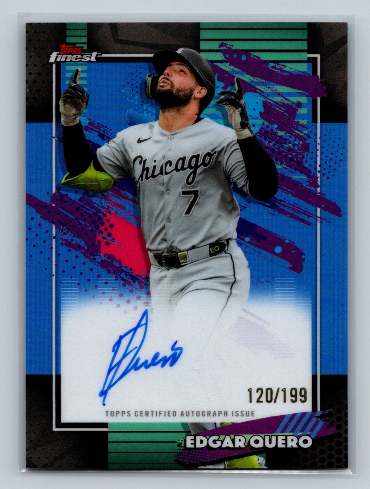 Edgar Quero 2026 Topps Finnest Sky Blue Refractor Auto /199 #FA-EQ White Sox